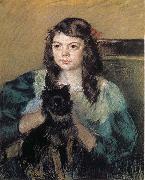 Mary Cassatt The girl holding the dog china oil painting reproduction